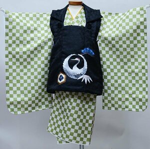  The Seven-Five-Three Festival three -years old man . kimono hifu thing set crane festival clothes three -years old 3 -years old 3 -years old man new goods ( stock ) cheap rice field shop NO39252