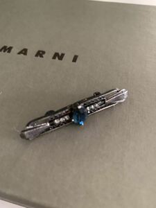 マルニ アンティーク　ビジュー ブローチ MARNI アクセサリー アンティーク ラインストーン　青　石　アールデコ　☆