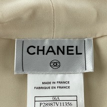 美品/国内正規 CHANEL シャネル 06A P28987V11356 シルク100％ ボウタイノースリーブブラウス/ トップス 44 アイボリー レディース_画像5