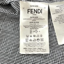 美品/国内正規/22年 FENDI フェンディ FS0795 AKEB チェックｘFF 半袖シャツ/ トップス 40 グレー メンズ_画像5