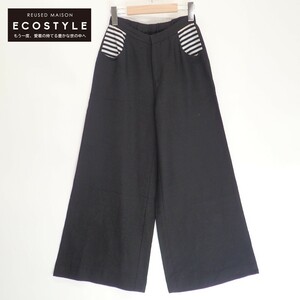 UNTITLED Untitled × border z at balcony black wide pants black 1 bottoms rayon lady's used 