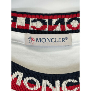 MONCLER モンクレール 18年製 白 ロゴリブ Tシャツ ホワイト M トップス コットン メンズ 中古の画像4