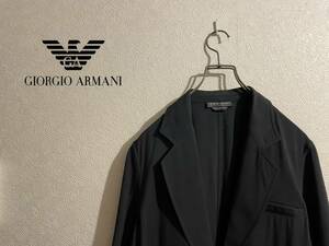 0 Italy made GIORGIO ARMANI rayon Anne navy blue jacket /joru geo Armani tailored Easy black 42 Ladies Mens #Sirchive