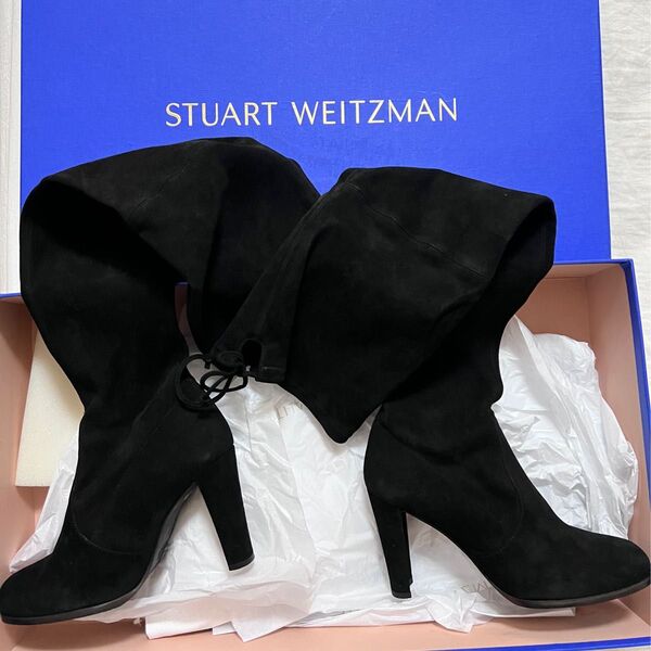 STUART WEITZMANストレッチスエード サイハイブーツ ブラック新品未使用 EU37.5