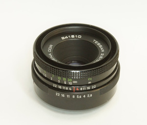 ドイツ製 Carl Zeiss Jena Tessar 2.8/50 M42 826NA-510 ブラック 後期型 A/M切替レバー 80年代