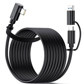USB-C /Aケーブル PD対応60W/3A急速充電 5m・L型 4K@60Hz映像出力 USB3.2 Gen1標準