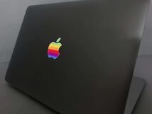 Macbook Air Macbook Pro 用 アップル レインボーステッカー 2017年以前 透明シール レトロアップル Apple Macintosh ロゴ_画像2