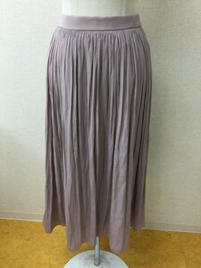 ナチュラルビューティーベーシック 薄いモスピンク ギャザースカート ウエストゴム サイズM