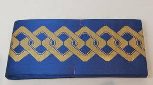 *[ unused * long-term keeping goods ] yukata for obi . pattern navy blue gold color for women festival 