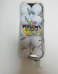 (新品)PERSON'S GOLF ゴルフボール　マットディスタンス　ソフト　ネオンカラーボール　ホワイト　10個入