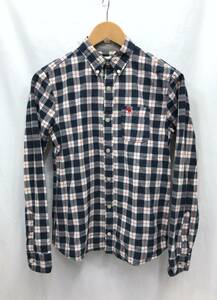 Abercrombie KIDS Abercrombie & Fitch long sleeve button down shirt check white x navy series 15/16 size 160cm 23090502