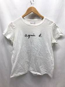 agnes b. アニエスベー ロゴ 半袖Tシャツ ホワイト サイズT3 23092602