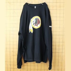 ビッグサイズ レッドスキンズ長袖TシャツロンTブラックXLインディアン aw76