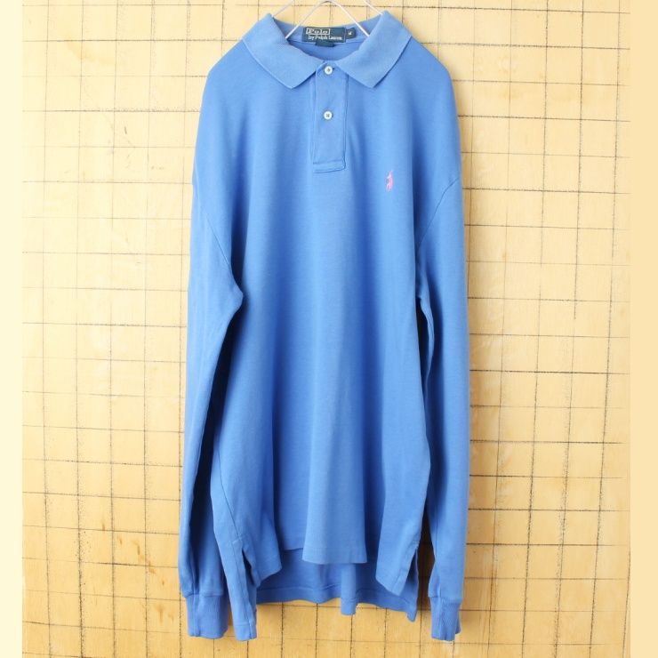 90S ポロ ラルフローレン 長袖 デニムシャツ インディゴブルー 150