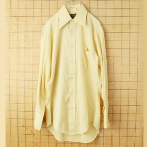 70s80sUSA Sears長袖ライトフランネルシャツイエローSM aw117