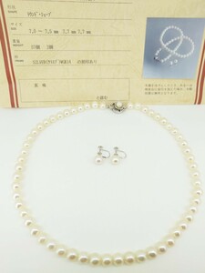  pearl necklace SV pearl earrings k14