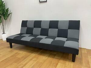  new goods / sofa sofa bed reclining type / feel of is good fabric material cloth-covered / check pattern / new life new . finding employment one person part shop one person living 2 color correspondence 