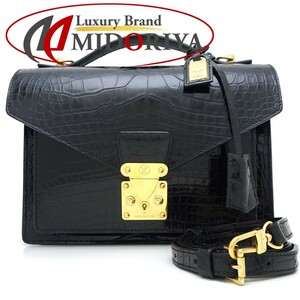 LOUIS VUITTON ルイヴィトン モンソー クロコダイル 2Wayバッグ メイド・トゥ・オーダー ブラック/350646【中古】