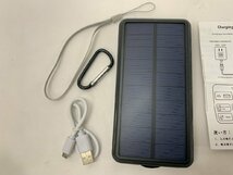 【H3-0197】モバイルバッテリー ソーラー式 ポータブル充電器 スマホバッテリー 通電確認済 現状品【千円市場】_画像2