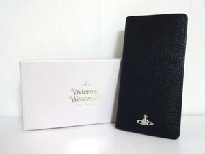 新品未使用 正規品 ヴィヴィアンウエストウッド Vivienne Westwood スマホケース iPhone7.8用 ORBスタンダード ネイビー 紺色 牛革 VWK297