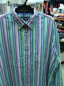 TOMMY HILFIGER トミーヒルフィガー マルチストライプ 長袖BDシャツ (XL・17-34/35)