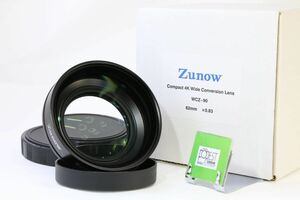 【動作保証・点検済】 極上品■Zunow Compact 4K Wide Conversion Lens WCZ-90 62mm×0.83 ワイドコンバージョンレンズ■箱付き■AH394