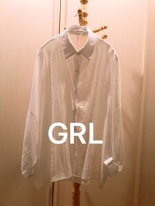 GRL グレイル ドルマンスリーブシャツ 長袖シャツ 透け感