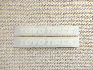 ■ TOYO TORES / トーヨータイヤ 白つや消し 切り文字 ステッカー [100mm x 10.5mm] ■2枚セット