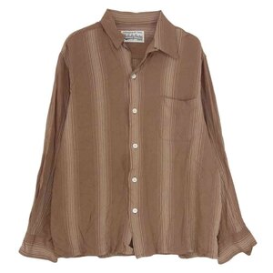 WACKO MARIA ワコマリア 22AW 22FW-WMS-OC01 STRIPED OPEN COLLAR SHIRT L/S ストライプ オープンカラー 長袖 レーヨン シャツ【中古】