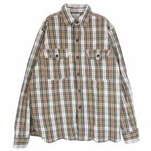 WAREHOUSE ウエアハウス Lot3022 FLANNEL SHIRTS CHIN STRAP チンストラップ フランネル ヘビーネル チェック 長袖 シャツ 40【中古】_画像1