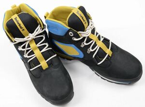 ● Timberland Timberland Euro Hiker Boots Водонепроницаемые середины туриста (A2Ame, Black Nub/Yellow, 10,0W (28,0)) Новый