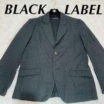1円 1スタ ブラックレーベル BLACK LABEL ジャケット テーラードジャケット ストライプ XL LL 2ボタン _画像1
