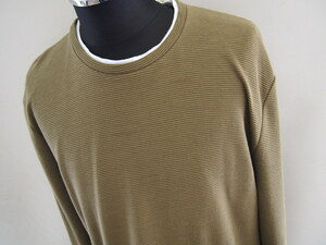  Zara * long sleeve T shirt * long sleeve crew neck cut and sewn * tuck style border * fake Layered *XL(USA size )*ZARA