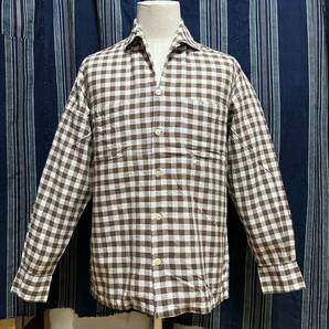 60s warmen harris long sleeve Italian collar shirt アメリカ製 usa製 トラッド アイビー ivy イタリアンカラー ギンガム チェックの画像2