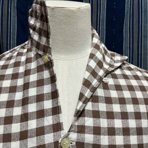 60s warmen harris long sleeve Italian collar shirt アメリカ製 usa製 トラッド アイビー ivy イタリアンカラー ギンガム チェックの画像5