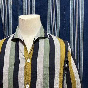 60s jayson shirt 60年代 マルチストライプ シャツ プレッピー トラッド trad アイビー ivy ボックスシャツ 開襟 オープンカラー レーヨン