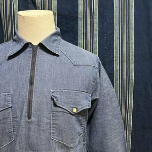 60s sears roebucks vat dyed denim western shirt 60年代 シアーズ ウエスタン シャツ usa製 アメリカ製 デニムシャツ バットダイ