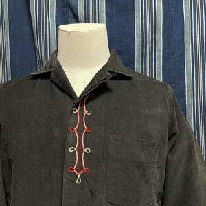 50s 60s pilgrim sears shirt 50年代 60年代 コーデュロイ シャツ ボックス 開襟 アメリカ製 ロカビリー ロカシャツ オープンカラー