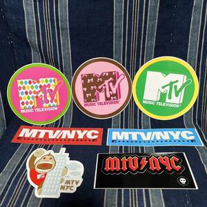 mtv music television official shop goods sticker ミュージックテレビジョン オフィシャル ステッカー シール アメリカ雑貨 7枚