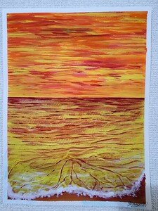  acrylic fiber . landscape painting sea. .