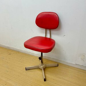  Showa Retro * that time thing Toyo desk chair folding chair retro chair office chair retro pop vinyl trim Vintage Nagoya red 