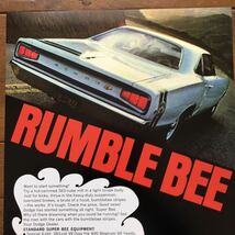 ポスター★1968 ダッジ・スーパービー★RUMBLE BEE★広告★Mopar/モパー/マッスルカー/Dodge/コロネットRT/アメ車/世田谷ベース_画像2