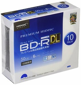 HIDISC 6倍速対応 BD-R DL 10枚パック50GB ホワイトプリンタブルハイディスク HDVBR50RP10SC