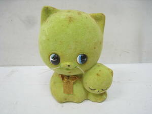 昭和 レトロ 東海銀行 貯金箱 猫 ネコ ねこ 緑 グリーン