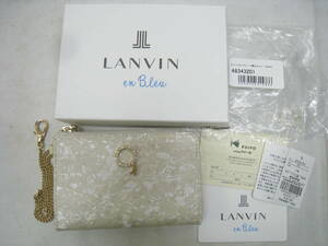 新品 定価12100円 LANVIN en Bleu ランバンオンブルー ウォレット 財布 サイフ 小銭入れ 白 ホワイト