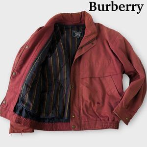 Burberry バーバリー スイングトップ キルティング ライナー付き 大きいサイズL〜XL 裏地 ストライプ 刺繍ホース 馬 ボルドー