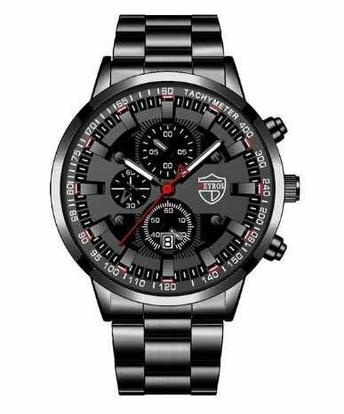 メンズ腕時計 新品未使用 アナログ DEYROS BBSL ファッション クォーツ ウォッチ ブラック&ブラック