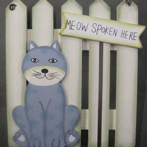 中古品★「トールペイント　猫　MEOW SPOKEN HERE　Made in China」