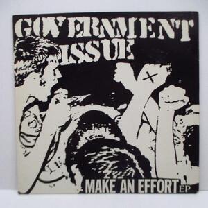 GOVERNMENT ISSUE-Make An Effort EP (US '84 再発クリアヴァイナル 7+PS)