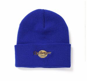 未使用　CHALLENGER チャレンジャー　ビーニー　ニット帽 ニットキャップ ブルー　青　ハードロックカフェ　パロディ　デザイン　Beanie